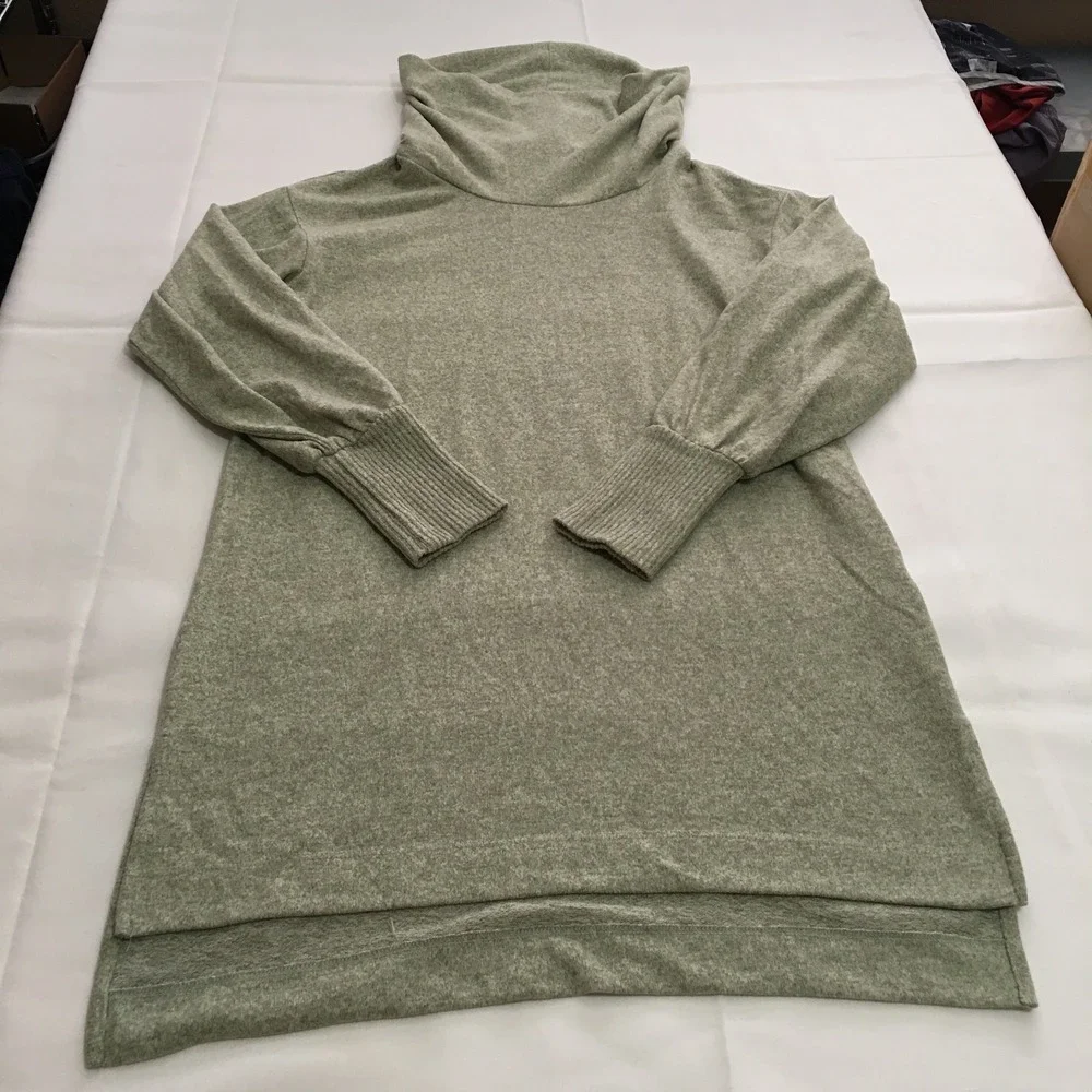 Maeve Anthropologie Tunic Sweater Women XS Sage Green Cowl Neck Long Sleeve